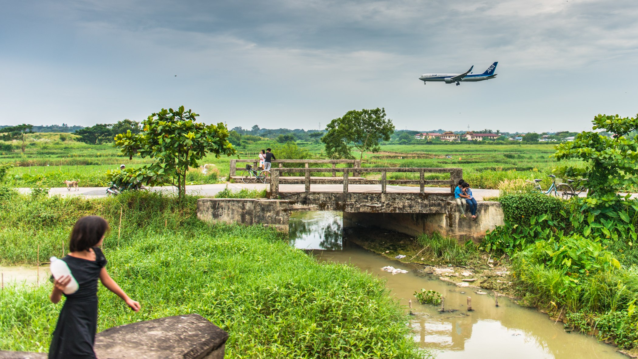 A Plane Above the Fields — Myanmar