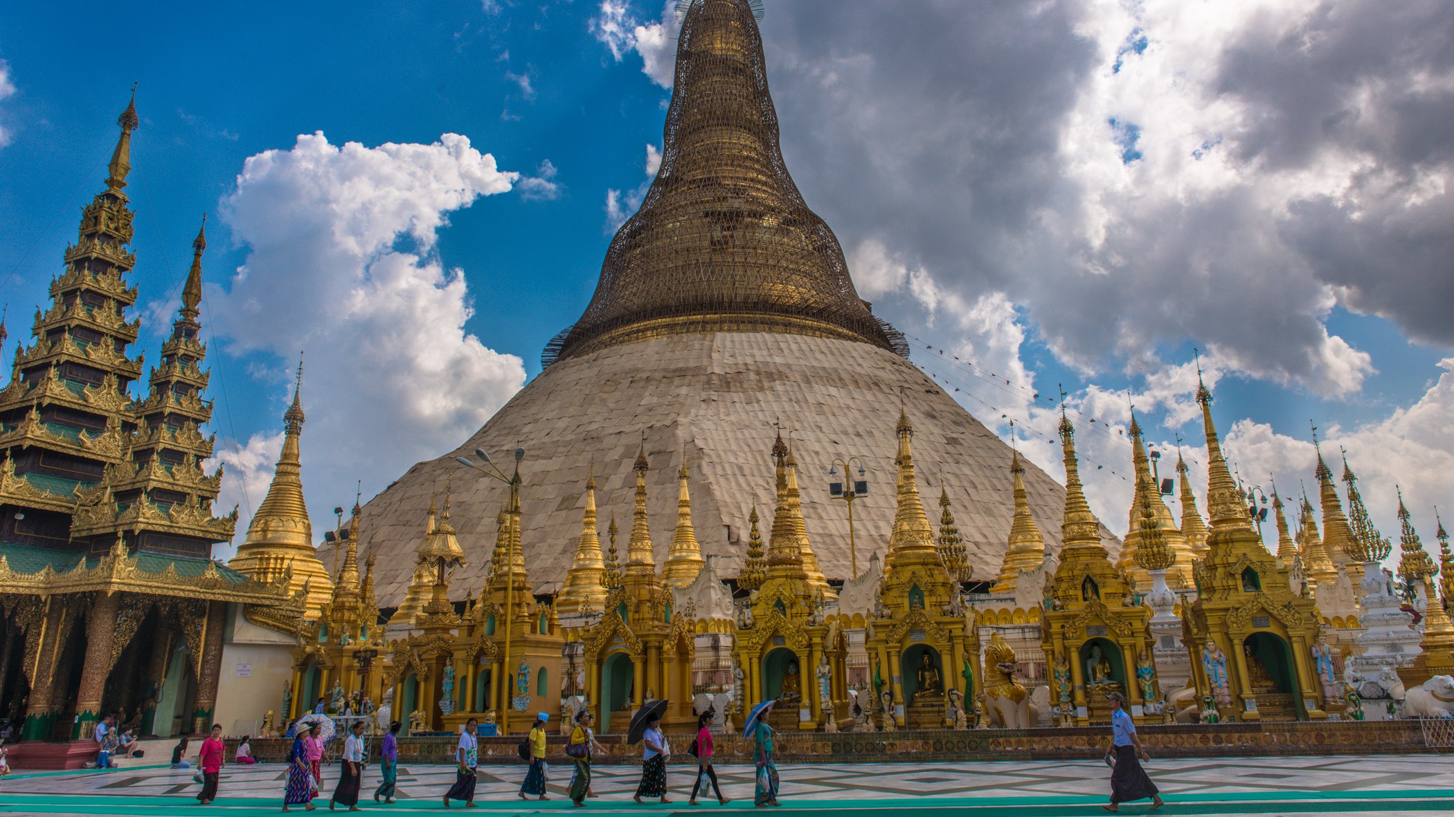 Golden Pagoda Beneath the Clouds — Myanmar