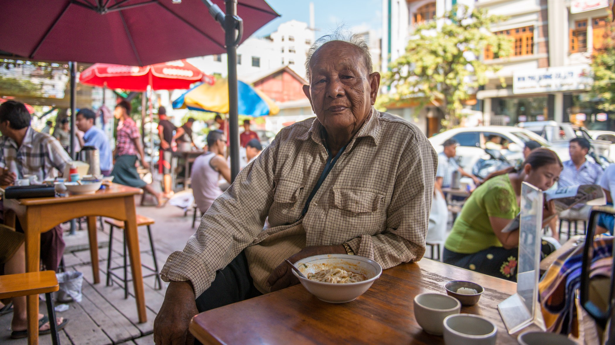 Lunch at a Street-Side Table — Myanmar