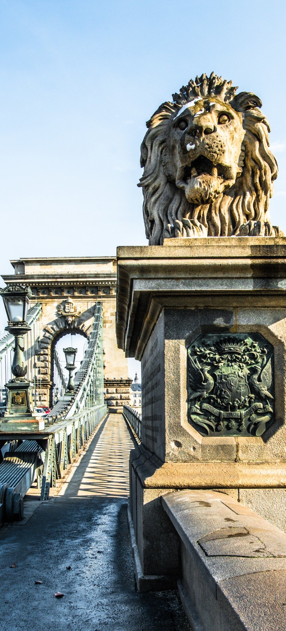 Széchenyi lánchíd, Budapest: lion detail